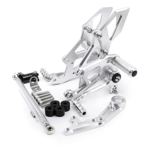 Repose-pieds arrière CNC argent pour balades en duo sur YZF R15