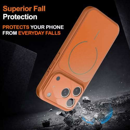 Image of SHINESTAR iPhone 17 Pro Max Case - Premium Shockproof Protective Cover, Wireless Charging Compatible, Slim & Durable Luxury Back Cover with Camera Protection (Orange)