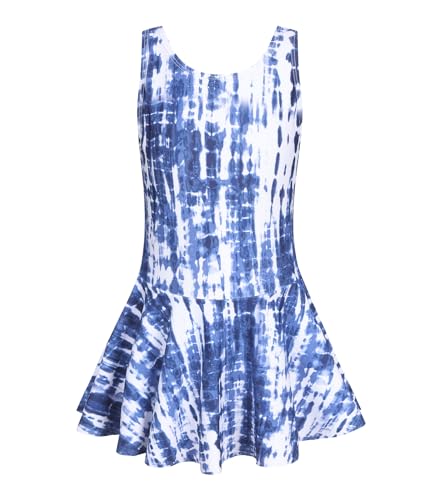 Image of Aisyee Girls One Piece Swimsuits Swim Dress for Girls Skirted Bathing Suit Hawaiian Skirt Swimwear 3-16 Years