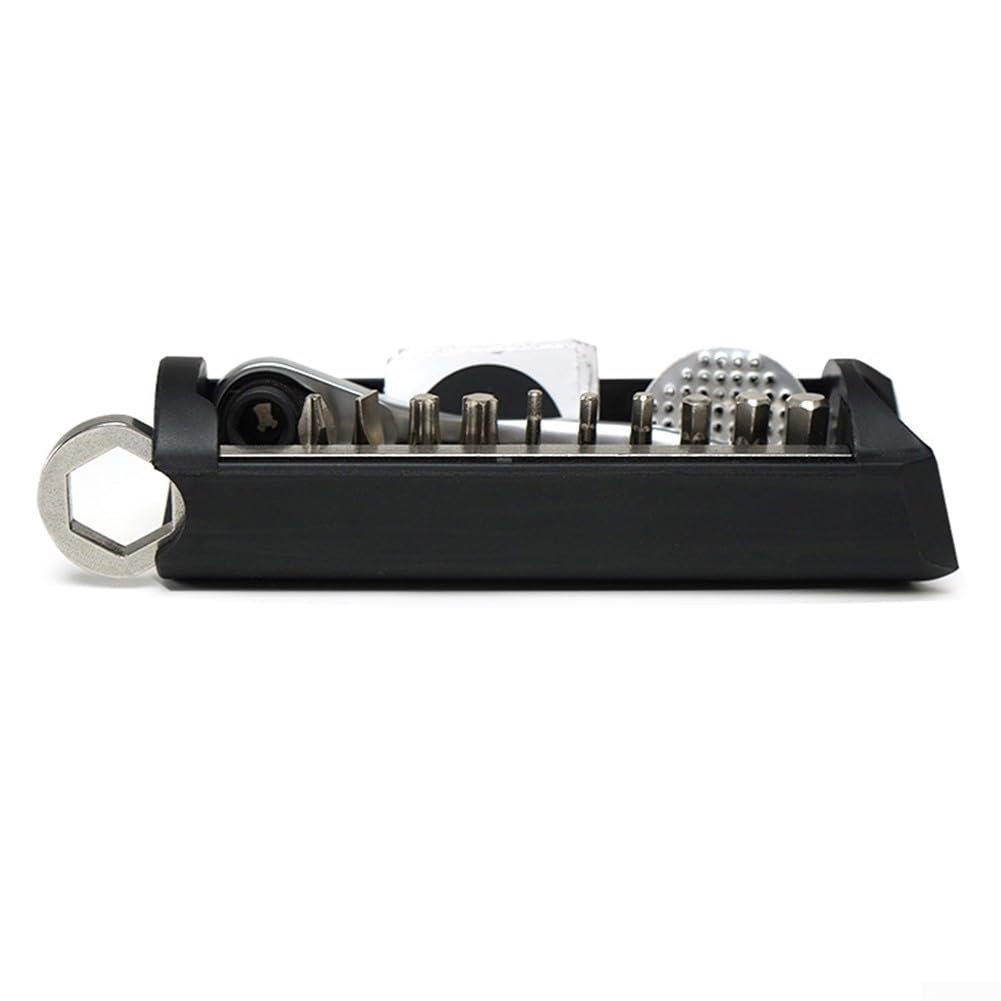 Tool Box for Brompton Bike Frame Internal Storage Bag with Wrench and Multi-Use Pouch, 140mm x 35mm, Black(A)