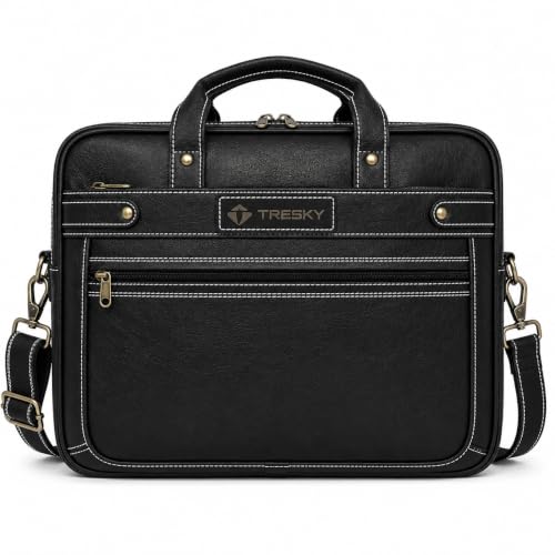 Image of Faux Leather Laptop Messenger Office Bag Briefcase for Work for Men