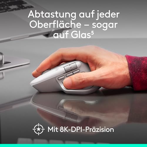 Logitech MX Master 4 for Mac, ergonomische Bluetooth-Maus mit fortschrittlichem haptischem Feedback, ultraschnellem Scrollen, Aufladung über USB-C, MacOS, iPadOS, Windows – Space-Schwarz