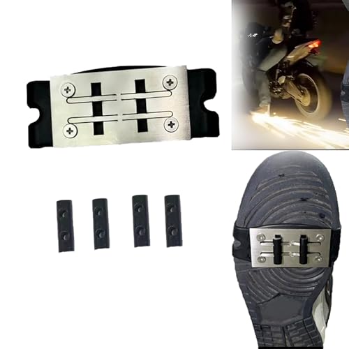 Bicycle Friction Spark Tool pad, Motorcycle, Bicycle Flint pad, Skateboard Accessories, Foot Brake Sparks, Foot Pressure Slider Riding Shoe Cover (1*Shoe Cover + 8*Flint Pad)
