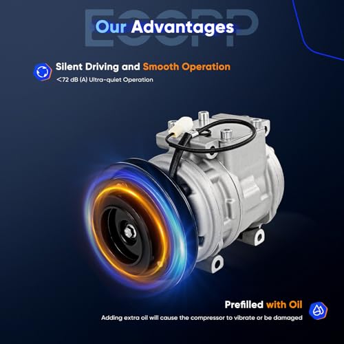 Image of ECCPP AC Compressor for Toyota 4Runner L4 2.4L 1991-1995 | Fit for Kia Sportage 2.0L 1996-2001 Fast Cooling AC Compressor with Clutch