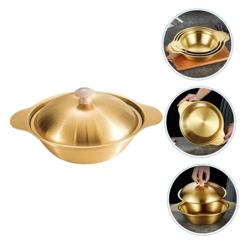 Olla caliente de acero inoxidable con tapa para cocinar Wok miniatura 6
