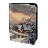 FBGHHTY Funda tipo cartera para pasaporte, documentos de viaje, para hombre y mujer, diseño de Feliz Navidad, para hombre y mujer, accesorio seguro