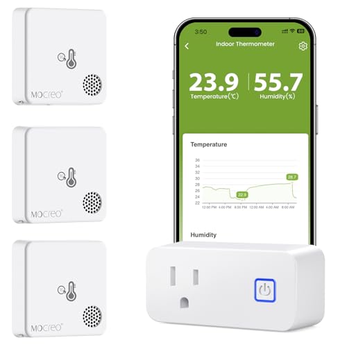 MOCREO WiFi Room Thermometer Hygrometer (3 Smart Sensors)