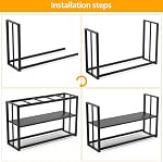 Akenow 55-75 Gallon Fish Tank Stand with Storage Shelf, 48.5 x14.9 x 29.2 Inch Aquarium Stand, Turtle Tank, Reptile Terrariums and Breeder Tank Stand,980LBS Capacity, Black