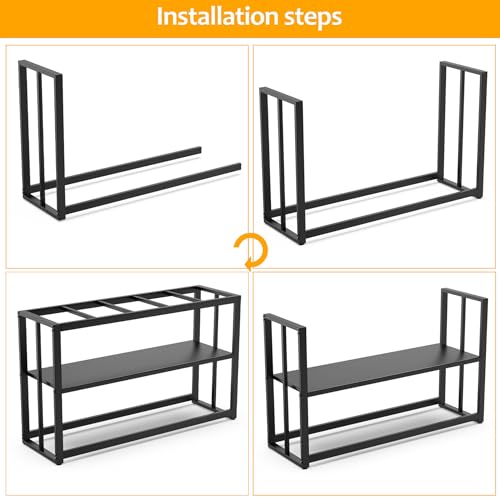 Akenow 55-75 Gallon Fish Tank Stand with Storage Shelf, 48.5 x14.9 x 29.2 Inch Aquarium Stand, Turtle Tank, Reptile Terrariums and Breeder Tank Stand,980LBS Capacity, Black by Akenow - Image 4