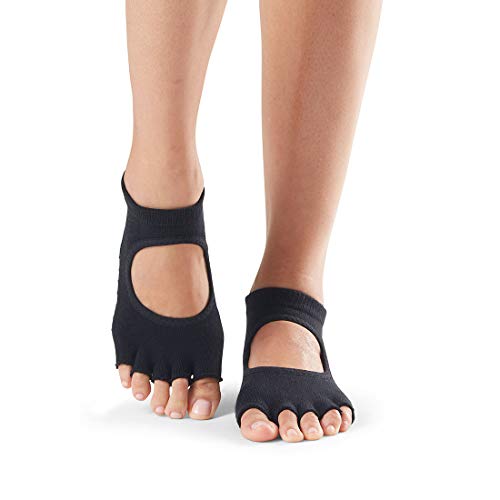 toesox Women's Bellarina Open Toe Socks with Grips, Non-Slip Half Toe Grip Socks, Yoga, Pilates, Barre, Dance