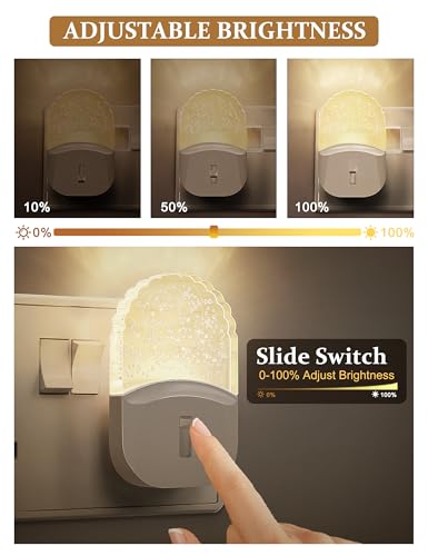 Emeritpro Night Light Plug in Wall, Plug in Night Lighting with Dusk to Dawn Sensor, Adjustable Brightness 0-50LM, 0.5W Low Energy, Warm White Night Light Kids for Hallway Bathroom Bedroom,1Pack - Image 4