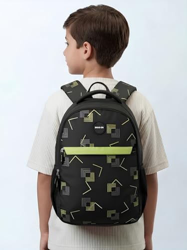 Image of Printed Backpack for School, Office & College | Polyester Turquoise Tuition Case for Adults| Comfortable Bags for Girls & Boys | Carry-On with Bottle Holder Pocket - 2 Main Compartments