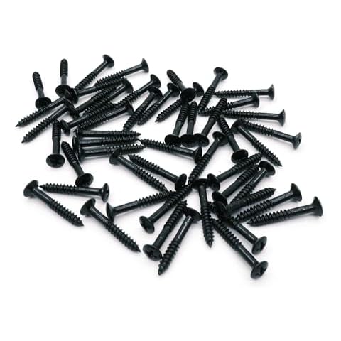 harpfeas Guitar Humbucker Pickup Ring Mounting Screws Pickup Frame Surround Screws Compatible with Epiphone Les Paul Stratocaster SG Guitar (Black 50 Pack) Cover