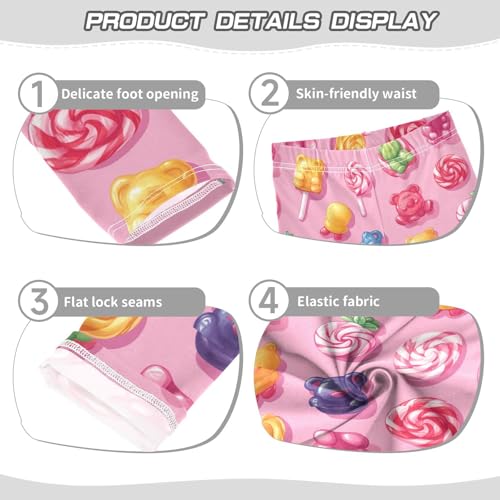 Funny Colorful Lollipops Jelly Candy Bears Girls Leggings Kids Yoga Pants Dance Active Tights 4T3