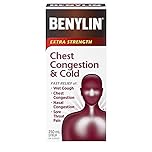 BENYLIN Extra Strength Chest Congestion and Cold Syrup, Relieves Wet Cough and Sore Throat Pain, 250mL