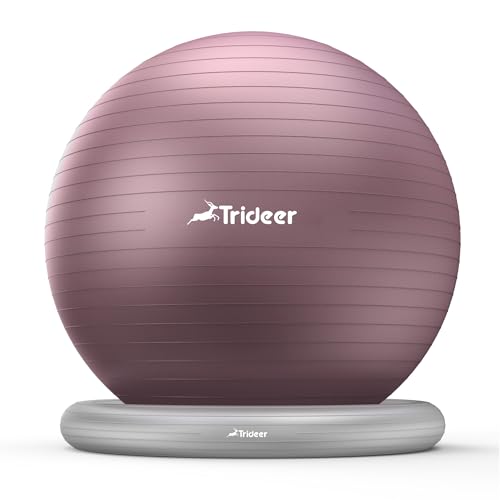 Trideer Exercise Ball for Office Desk, Yoga Ball Chair to Relieve Back Pain, Stability & Fitness...