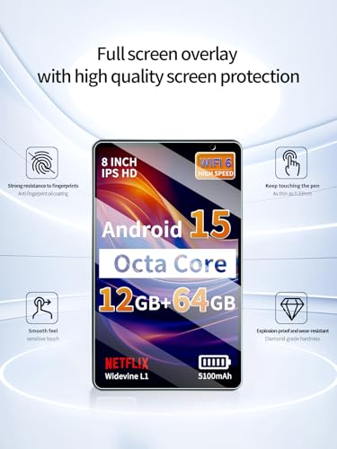 Protector de pantalla 2 pack para Tablet HAOVM M8.2 8 pulgadas miniatura 2