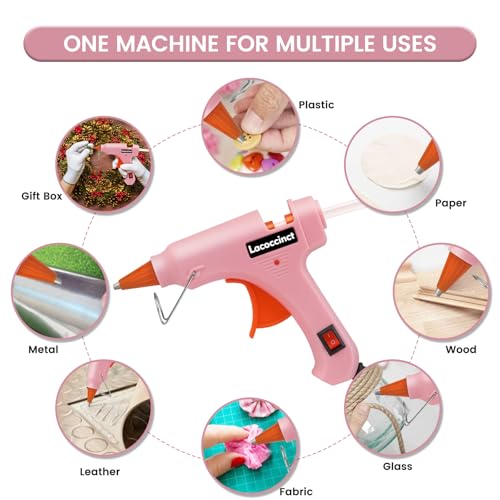 Image of Hot Glue Gun Kit with 30 Glue Sticks, 20W Mini Glue Gun Set (Pink) | Fast Preheating, Compact, Hot Melt Glue Gun Ideal for School Classroom Crafts DIY Arts and Quick Home Repairs