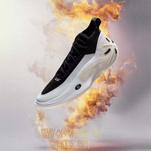 Image of LI-NING Way of Wade 11 Men Basketball Shoes Stable Support High Rebound Basketball Professional Match Shoes White Black US 7.5