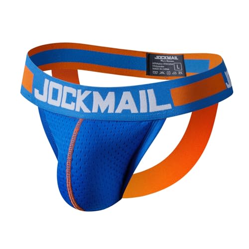 JOCKMAIL Jockstrap Homme Sportif en Mesh Respirant Slip String Taille Basse Soutien Athlétique Fitness (FR/ES, Alpha/Lettres, M, Taille Normale, Taille...