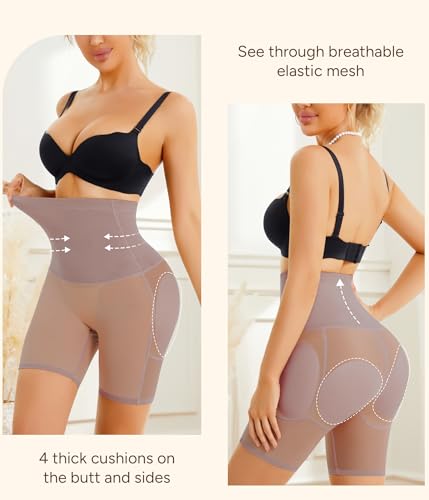 Image of Irisnaya Women Shapewear Control Panties Body Shaper Butt Lifter Padded Hip Enhancer Seamless Underwear Hi- Waist Short