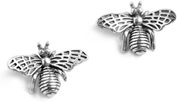 925 Sterling Silver Bee Earrings Studs for Women Teen Girls Cute Bumble Bee Earrings (A-Silver)