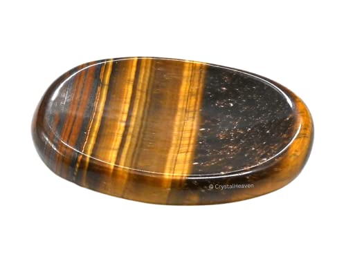 Image of Certified Tiger Eye Crystal Thumb Worry Pebbles Stones for Anxiety Massage