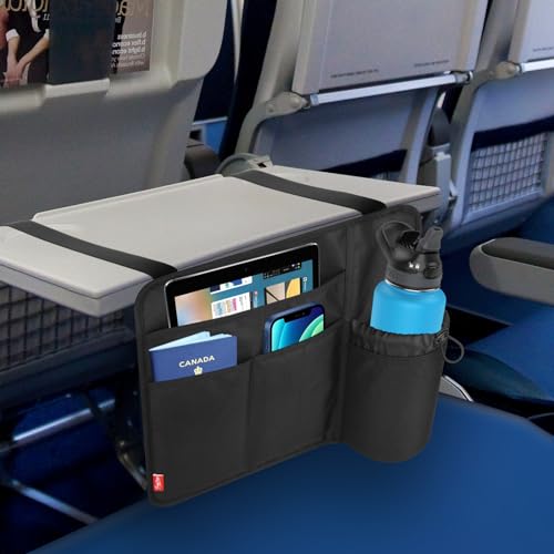Homakover Airplane Seat Back Organizer & Storage, Airplane Tray Table Cover For Personal Items, Airline Seat Hanging Pockets Media Pouch,Reusable Travel Essentials thumb #6