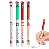 Radierbares Gelstift-Set, 4er-Pack radierbarer Gelstifte für Weihnachten, radierbar ohne Papierverbrauch für den Bürogebrauch, Schulbedarf für Kinder, Partygeschenke und Belohnungen im Klassenzimmer