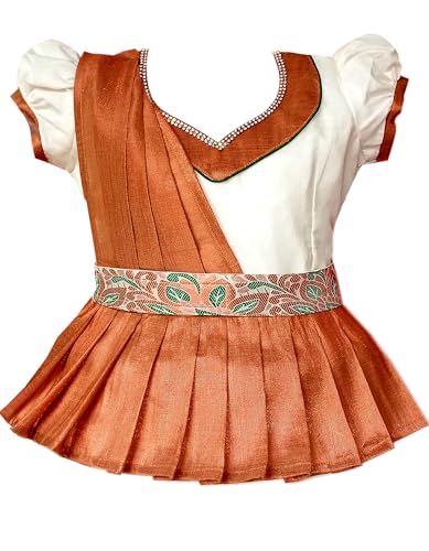 Image of Girl's Silk Readymade Traditional Lehenga Choli with-KERALA HALF SAREE 3 colour JERRY