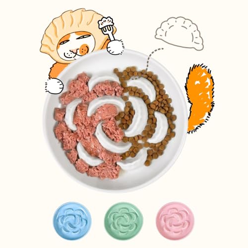 Bol mangeur lent céramique chat 6.2", sans moustache, puzzle anti-vomissement