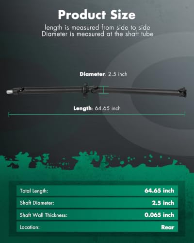 Image of SCITOO【64.5 inch】Steel Rear Driveshaft Assembly Drive Shaft Prop Shaft Compatible For Subaru Outback 2000-2004,OE# 27111AE110 27111AE111 27111AE112 65-7036 936-901 657036 936901