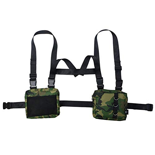 Nulala Hip Hop Street - Chaleco táctico para hombre y mujer con bolsillos múltiples en el pecho, color camuflaje, tamaño talla única
