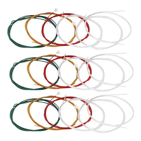 Colorful Classical Guitar Strings 3 full sets Clear Nylon for E-1st B-2nd G-3rd and Nylon Core Colorful Coated Copper Alloy Wound for D-4th A-5th E-6th Cover