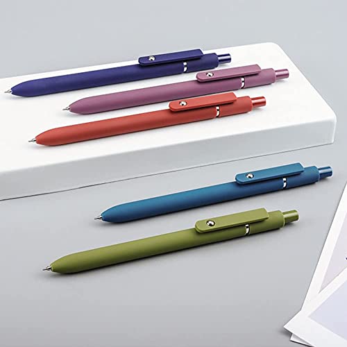 Right Point 5Pcs Gel Pens Set Quick Dry Black Ink Rolling Ball Pens Fine Point 0.5Mm Premium Retractable Gel Ink Penssmooth Writing For Home School Office Supplies (Retro 5 Pens) (Linhangxy) #TOP1