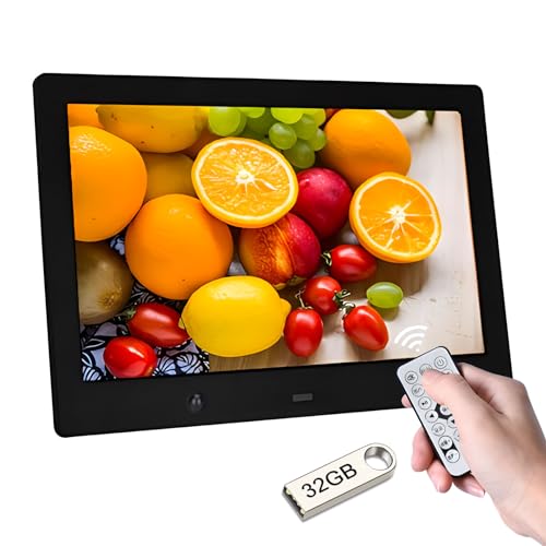 Ieytse Marco De Fotos Digital HD IPS De 10,1' - Sensor De Movimiento, Vídeo 1080P, Vista Previa De...