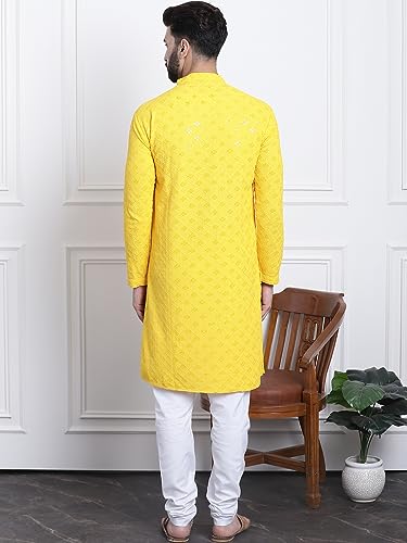 Image of SOJANYA (Since 1958 Men's Pure Cotton Sequence Kurta & Pyjama Set