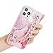 Pnakqil Coque pour Samsung Galaxy A41 6,1" en Chaîne, Rose Antichoc Housse avec Bracelets Chaînes de Poignet, Souple Silicone Lanière Étui avec Conceptions Graphiques, Marbre