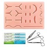 Ultrassist Suture Kit for Medical Students, Suture Stitching Kit with 19 Pre-Cut Wounds, Suture Instruments, Various Suture Threads and Needles, Ideal Practice Suture Training Kit (Education Use Only)