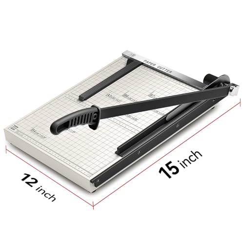 15 Inch B4 Guillotine Paper Cutter, Heavy Duty 10-Sheet Trimmer for Documents & Cardstock with Auto-Press Clamp & Magnetic Ruler | Precision Cutting for Photos, Vinyl & Craft Mater image 6