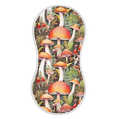 xigua Mushrooms Baby Burp Cloths for Newborn Boys and Girls 1 Pack, Soft & Absorbent Cotton Baby Burp Cloth, Baby Washcloths, Newborn Towel, Burp Rags