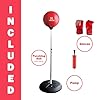 Punching Bag with Stand for Kickboxing, MMA & Reflex Training Freestanding Heavy Bag Boxing Set with Speed Bag & Gloves Adjustable Height for Adults & Teens Great for Cardio
