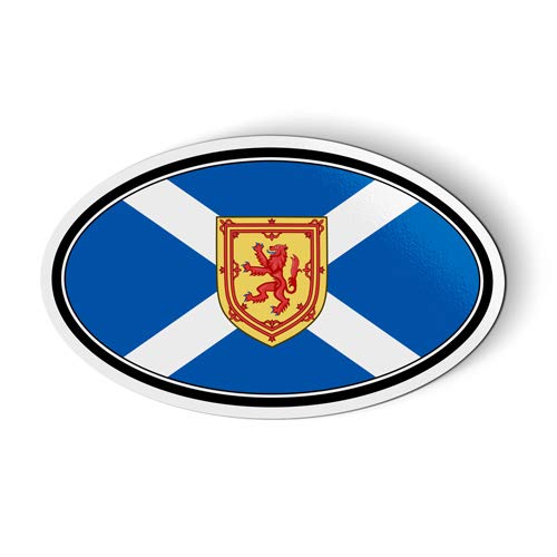 Imán ovalado bandera de Escocia 5.5" azul y blanco