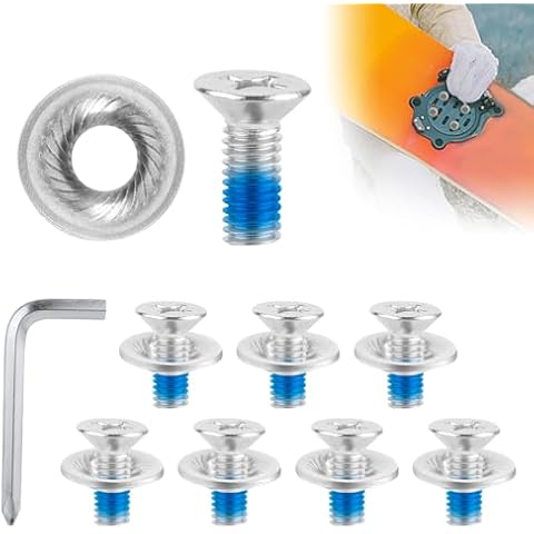 lasuroa 8pcs Snowboard Binding Screw Set Cover