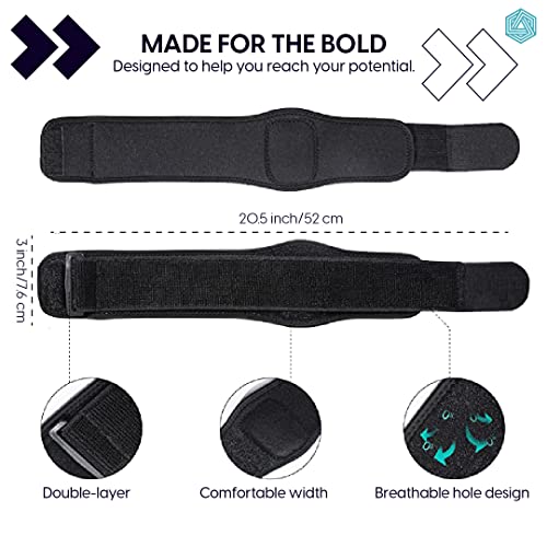 Boldfit Neoprene Tennis Elbow Support with Strap - Tennis Compression,Wrap for Golfers, Bursitis, Tendonitis Support Strap - Free Size - Black