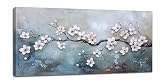 Japnese Cherry Blossom Large Wall Art Abstract Country White Flower Tree Landscape Pictures Wall Decor Gift Canvas Painting Prints Artwork Decorations Framed for Living Room Gallery Bedroom 30'x60'
