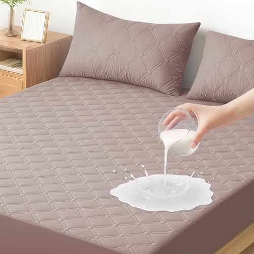 Ystyle Protector Colchon Impermeable 90x190 CM, Funda Colchon Antiacaros Antiarañazos, Elástico En Todo El Contorno, Cubre Colchon Hipoalergénico, para Altos De Colchón De 30cm, Rosa