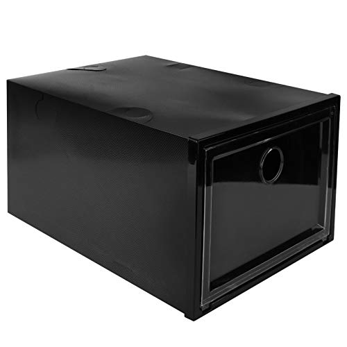 MAGICLULU Scatola Per Scarpe 1 Pezzo Custodia in Plastica Per Riporre Le Scarpe 34x18x25 Cm Nera