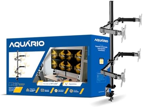 Suporte Articulado para Monitor Quadruplo de 14 a 32" Base Morsa ...