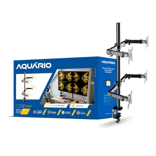 Suporte articulado para quatro monitores
